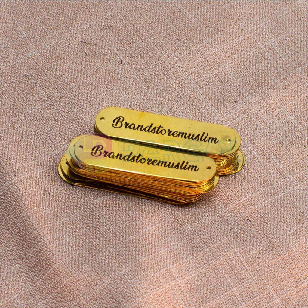 

plat label / metal tag ukuran 1 x 4 cm