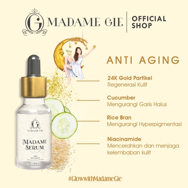 MADAME GIE Madame Serum Indonesia / Primer BB Foundation Loose Powder Lipstick Eyeshadow Blush On Eyeliner Eyebrow Mascara Lipstick Lip Matte Gloss Balm Kutek / Facial Wash Toner Essence Sunscreen Moisturizer Cream Mask Masker Body Lotion / Lipill Paket