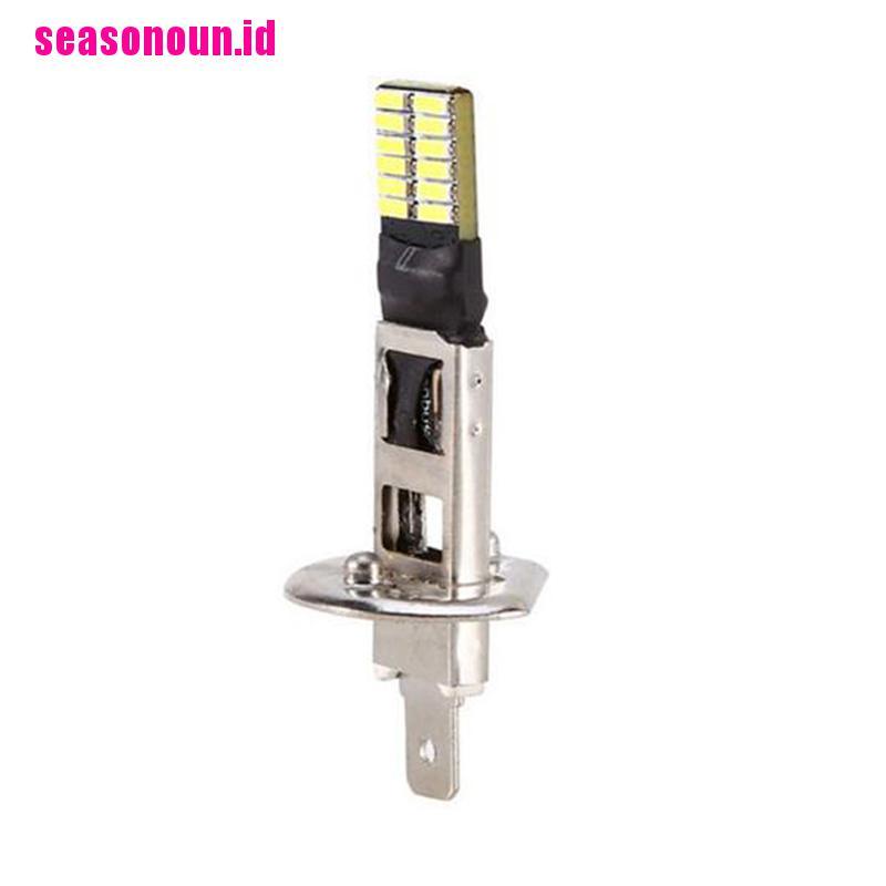(seasonoun) Lampu Bohlam LED HID Xenon 6500K 24-SMD H1 Pengganti Warna Putih Untuk Fog Lamp