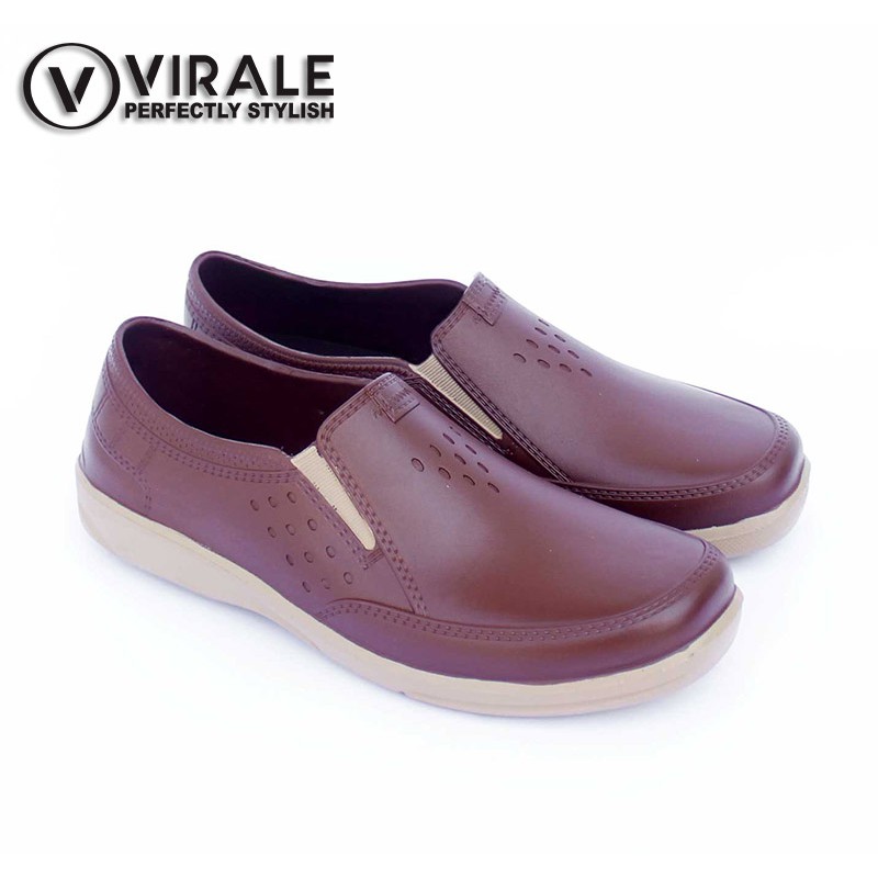 OBRAL Sepatu Slip On Pria Full Karet - Slip on Pria Karet – Sepatu Elastis- Sepatu Slop Pria AWK 557