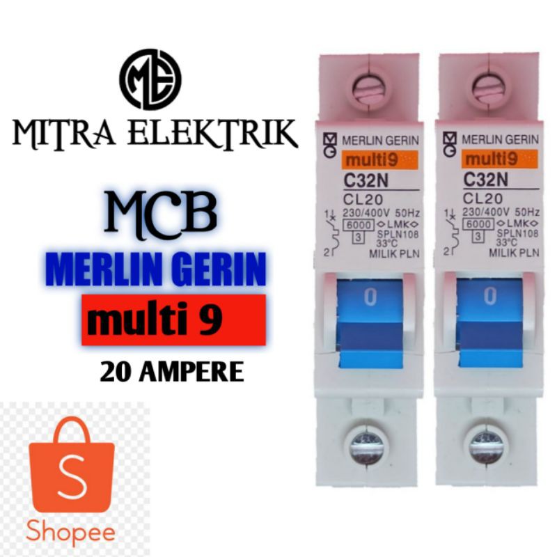 MCB MULTI9 20AMPERE PLN Biru Multi9 CL20 4500 Watt