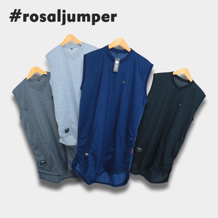 Sholat-Rompi- Rosal Jumper Rompi Sholat Shalat Solat Muslim Pria Cowok Casual - Abu Tua, M -Rompi-