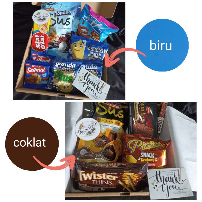 snack box / hampers snack / snack ulang tahun(WAJIB ORDER BUBBLE WARP)