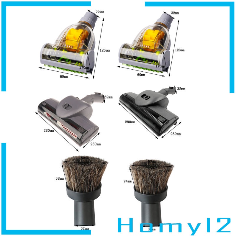 [HOMYL2] Replacement Round Dusting Brush Short Horsehair Vacuum Attachment 32mm