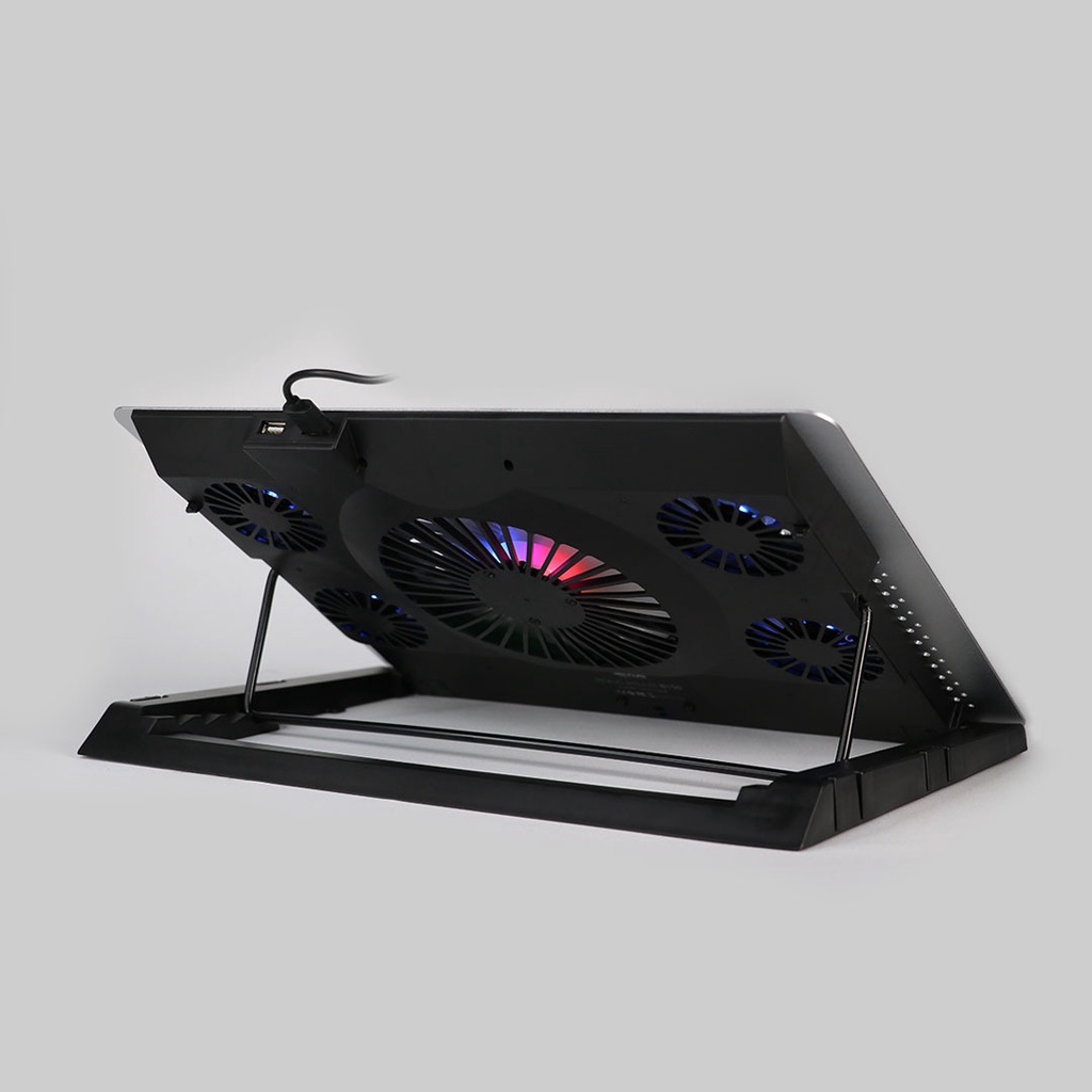 Coolingpad Cooler Laptop RGB Adjustable REXUS BREEZE B150 B-150 B 150 5 Fans Adjustable RGB Cooling Pad Kipas Laptop