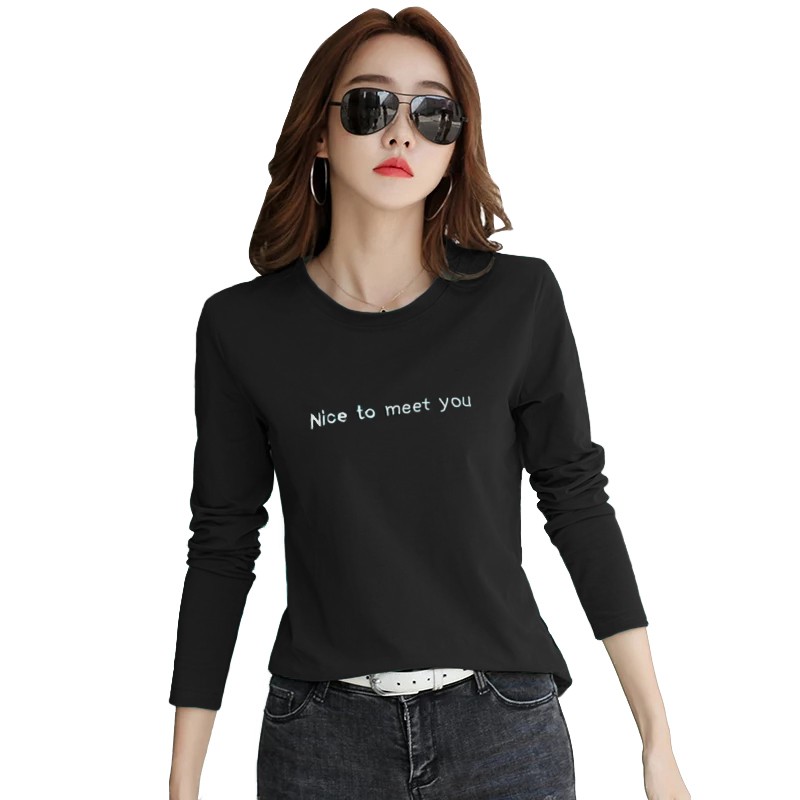 Kaos Tshirt Lengan panjang Wanita Gaya korea Printing - XSHOP Dawn