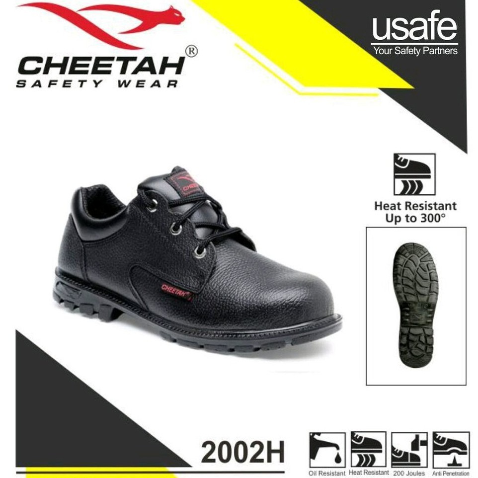 sepatu safety cheetah 2002 H / Sepatu Kerja Safety Cheetah 2002 Hitam / Safety Shoes Original Cheeta