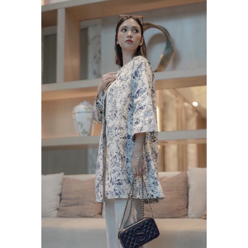 Le Jardin Bleu Long Outer by Benang Jarum