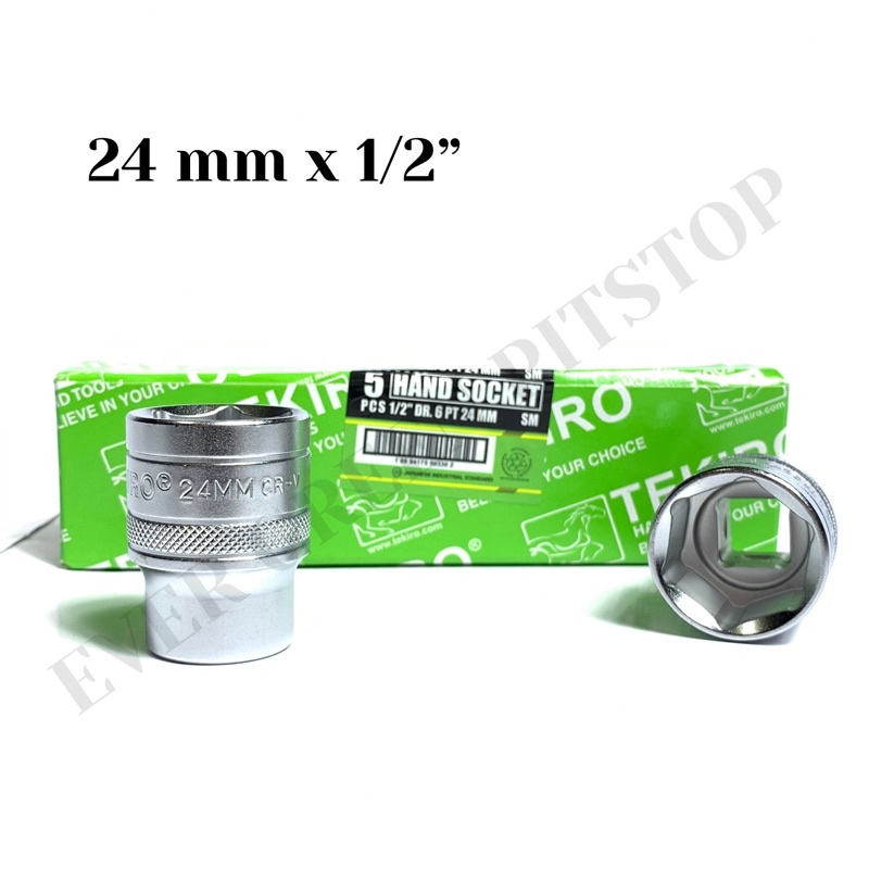 Mata Kunci Sok Tekiro 24 mm 6PT 1/2" Mata Sock Shock 24mm CVT Treker Tahanan Matic Universal 6 PT