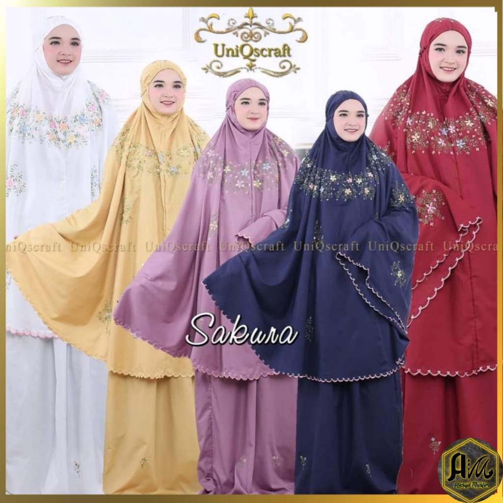 Mukena Bordir Sakura Premium/Harga Grosir/Best Seller/Bisa Bayar Di Tempat