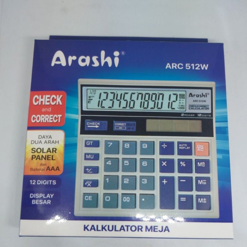 

Kalkulator Arashi ARC 512W 12 Digit / Arashi Calculator