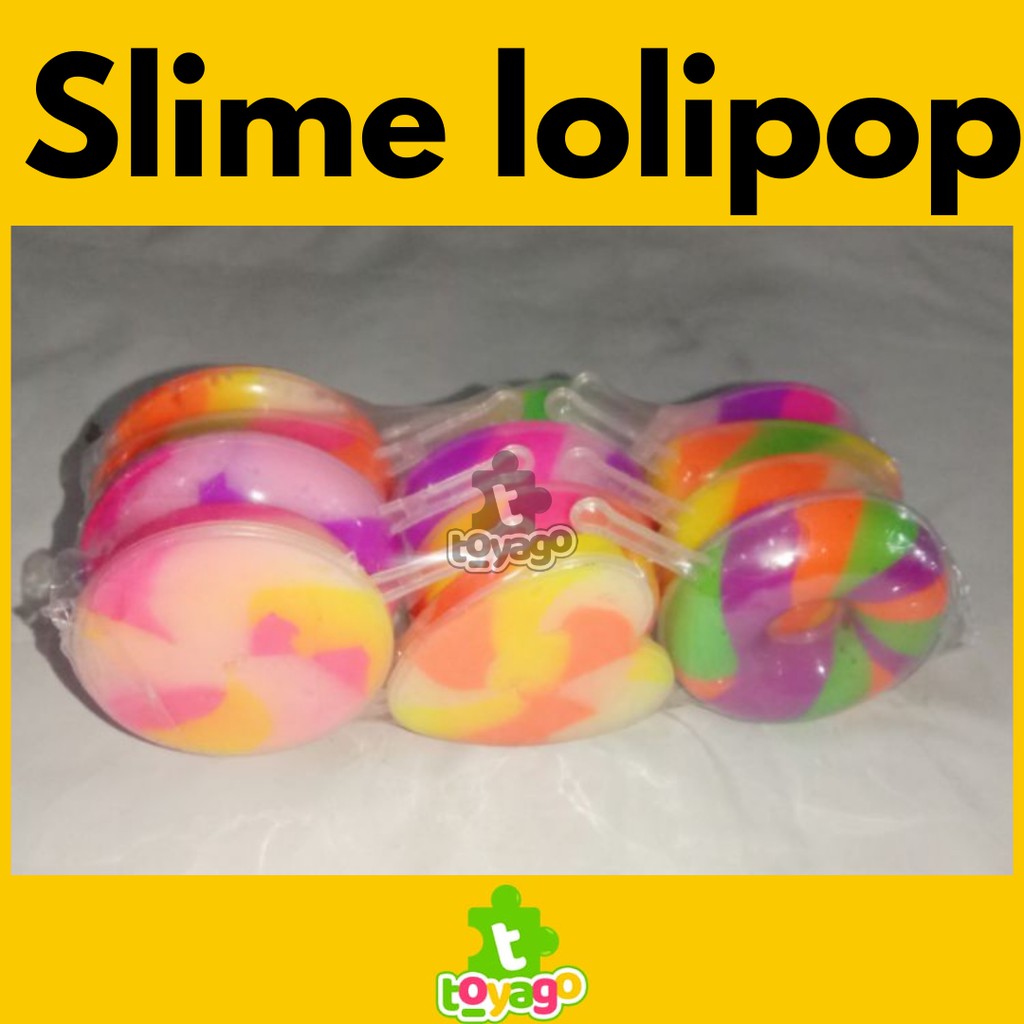 Slime Lolipop Pelangi 12 Pcs Grosir Murah