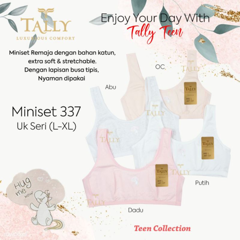 TALLY MINISET REMAJA ABG 337 | BUSA TIPIS | FREE SIZE | TANPA KAWAT