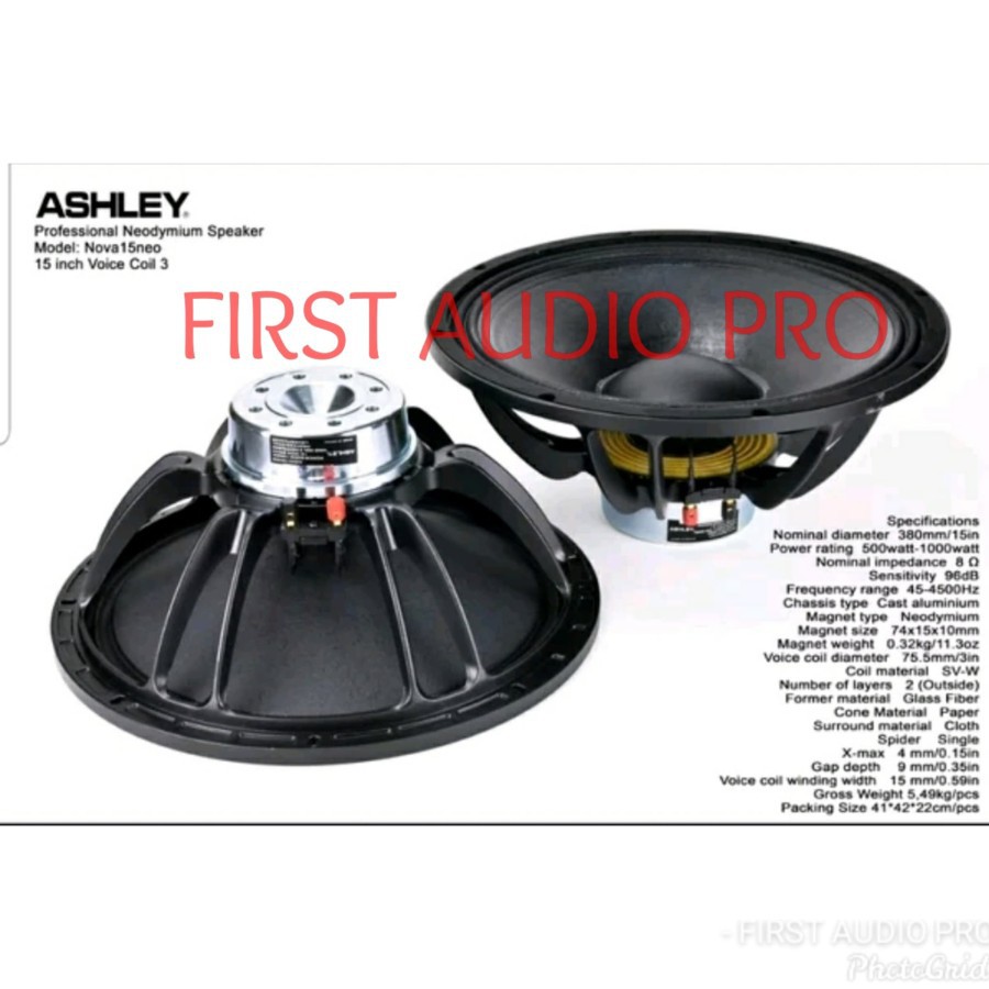 SPEAKER KOMPONEN ASHLEY NOVA15NEO / NOVA15 NEO 15 INCH ORIGINAL ASHLEY