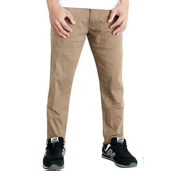 Celana Chino Chinos Model SLIMFIT Panjang KERJA HARIAN HITAM MOCCA ABU