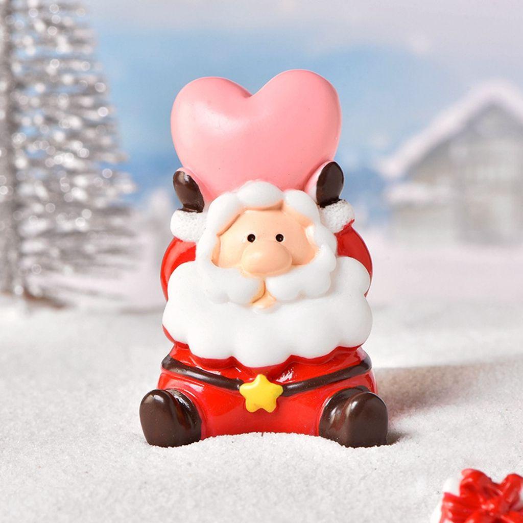 【 ELEGANT 】 Ornamen Natal Mini Merry Christmas Bola Dunia Salju Perlengkapan Untuk Anak-Anak Indah Mikro Lanskap Dekorasi Snowman Figurine