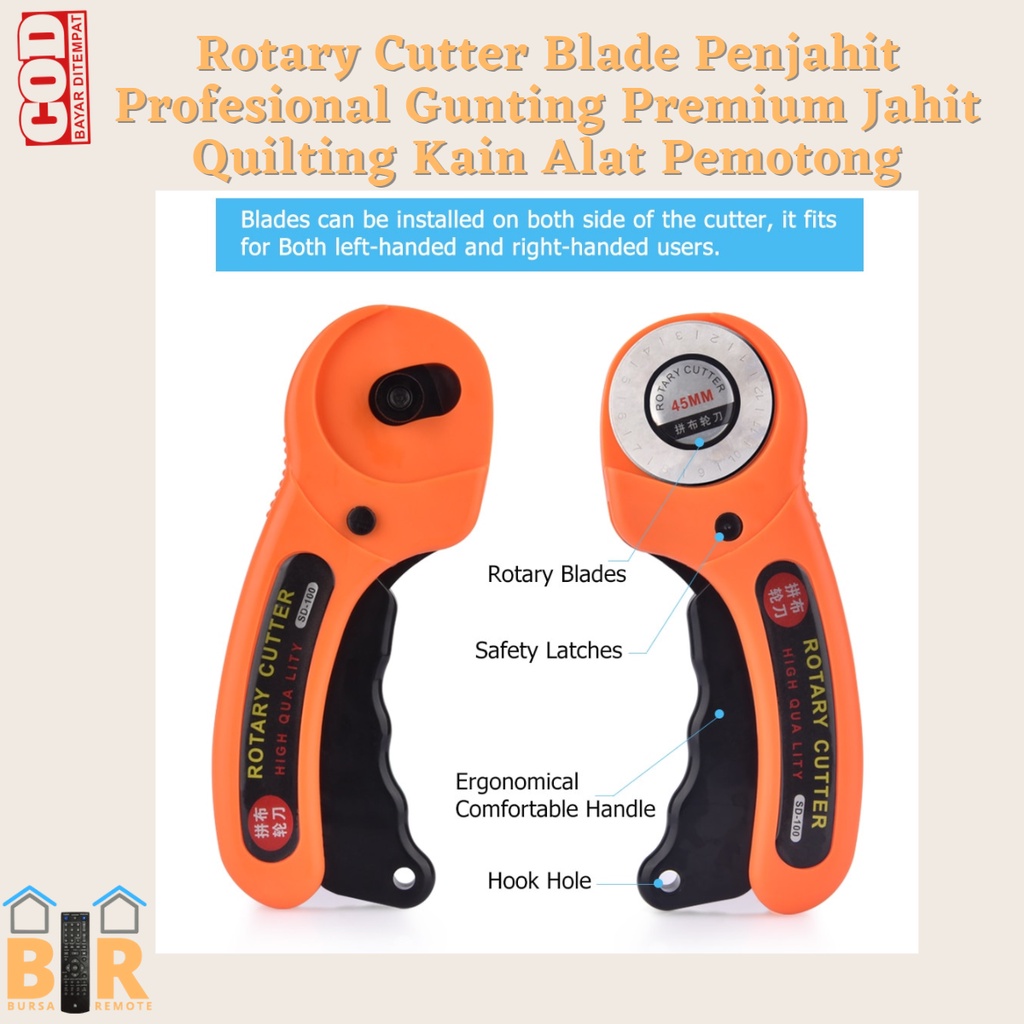 Rotary Cutter Blade Penjahit Profesional Gunting Premium Jahit Quilting Kain Alat Pemotong