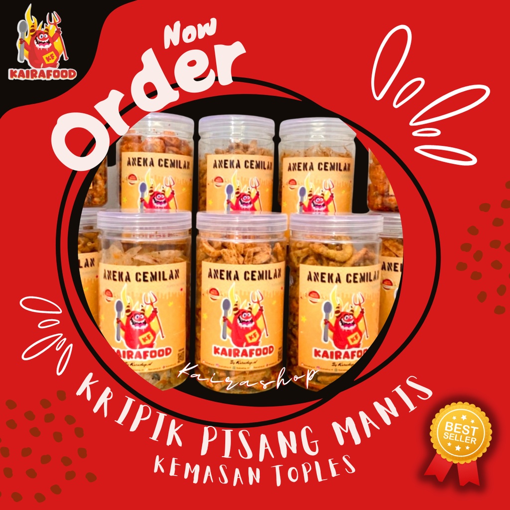 KERIPIK PISANG MANIS RENYAH TOPLES SIZE SMALL DAN MEDIUM