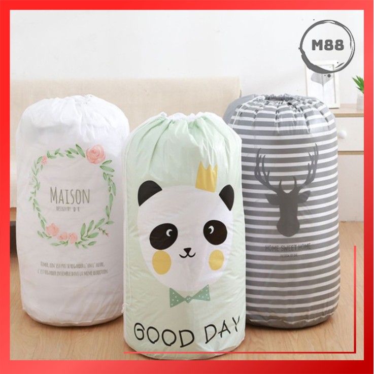 Tempat Penyimpanan Bedcover Pakaian Selimut Storage Bag Cloth Box Ukuran Besar Bermotif