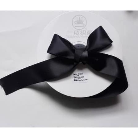 

Pita Satin Ribbon 8 Cm Packaging Hiasan Hampers Gift - Hitam