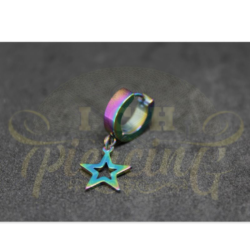 Anting Gantungan Titanium Model Bintang / Anting Tindik Bintang