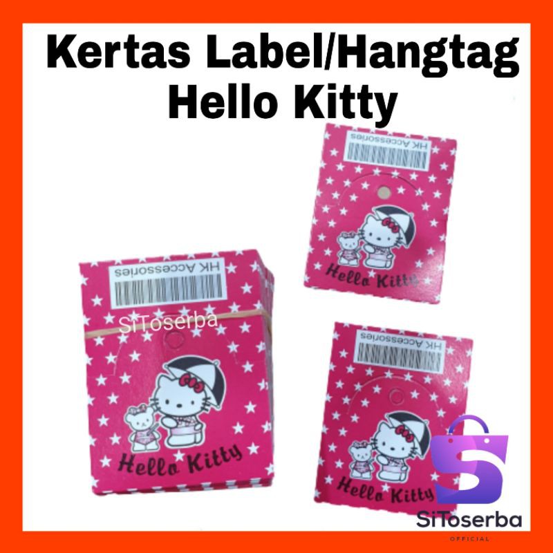 10 PCS KERTAS LABEL HELLO KITTY - HANG TAG ACCECORIES HELLO KITTY - KERTAS GANTUNGAN