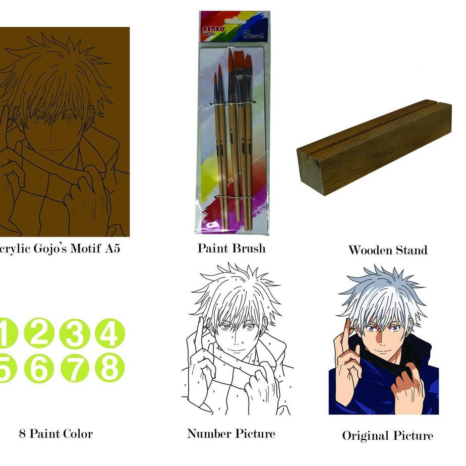 

➧Glass Painting Kit (Akrilik Painting) - Jujutsu Kaisen Edition Hot Brand [,,M4K4CI,,,]