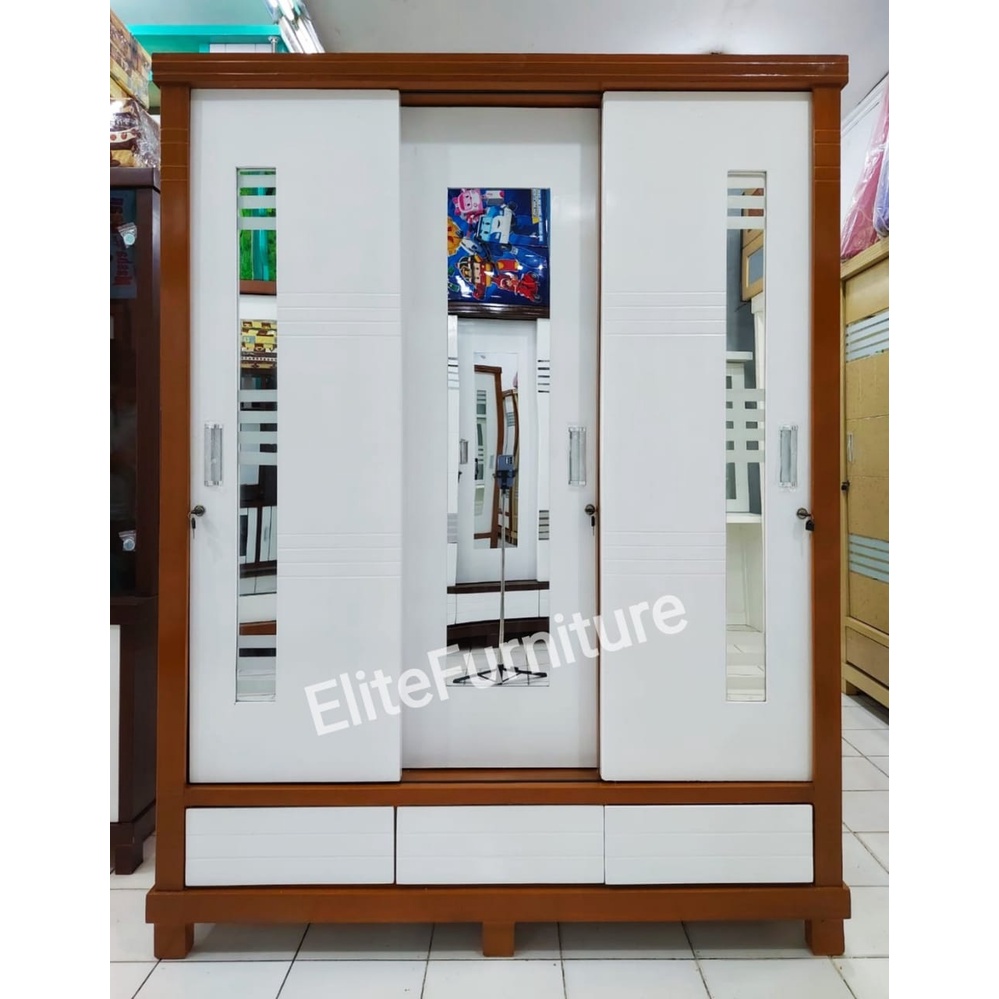 Lemari Pakaian 3Pintu / Lemari baju sleding / Lemari Pakaian Sleding / Lemari Baju Gamis Sleding / L