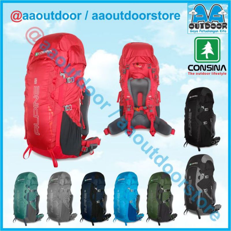 Carrier Consina Alpine 55 l liter tas gunung outdoor hiking treveling
