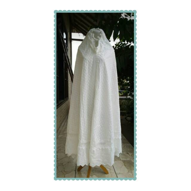 Mukena katun jepang full bordir ,JUMBO