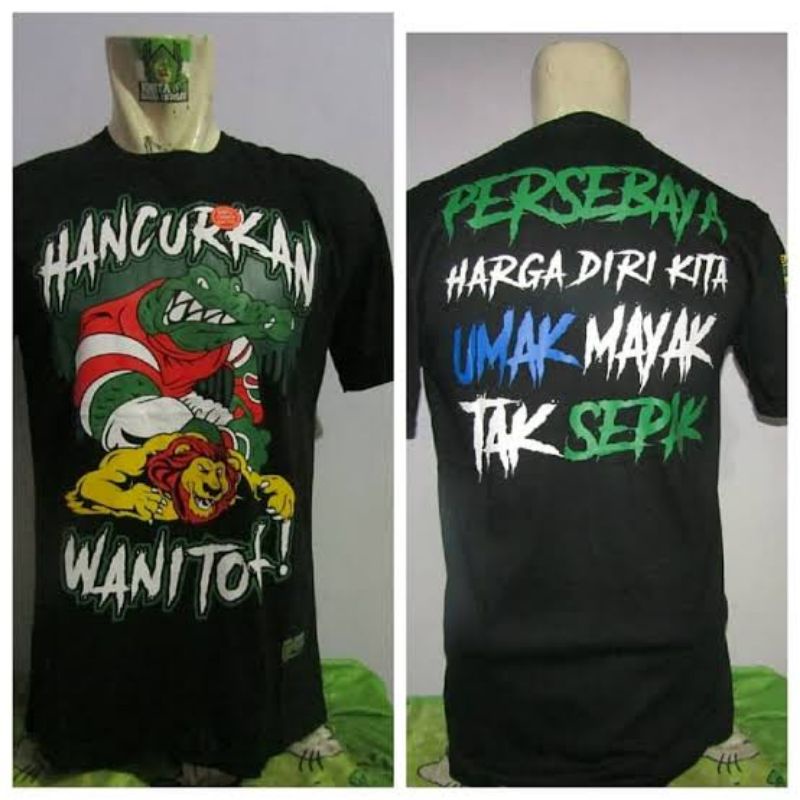 KAOS TSHIRT PERSEBAYA WANI TOK HITAM