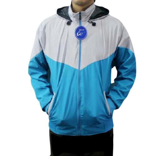 INDO - Jaket Parasut Olahraga Kombinasi | Jacket Lari Jogging Pria/Wanita Abu Turkis