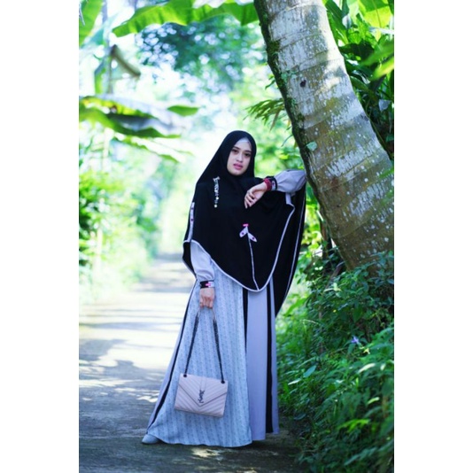 SET GAMIS AULIA SULTAN 9 SILVER JETBLACK