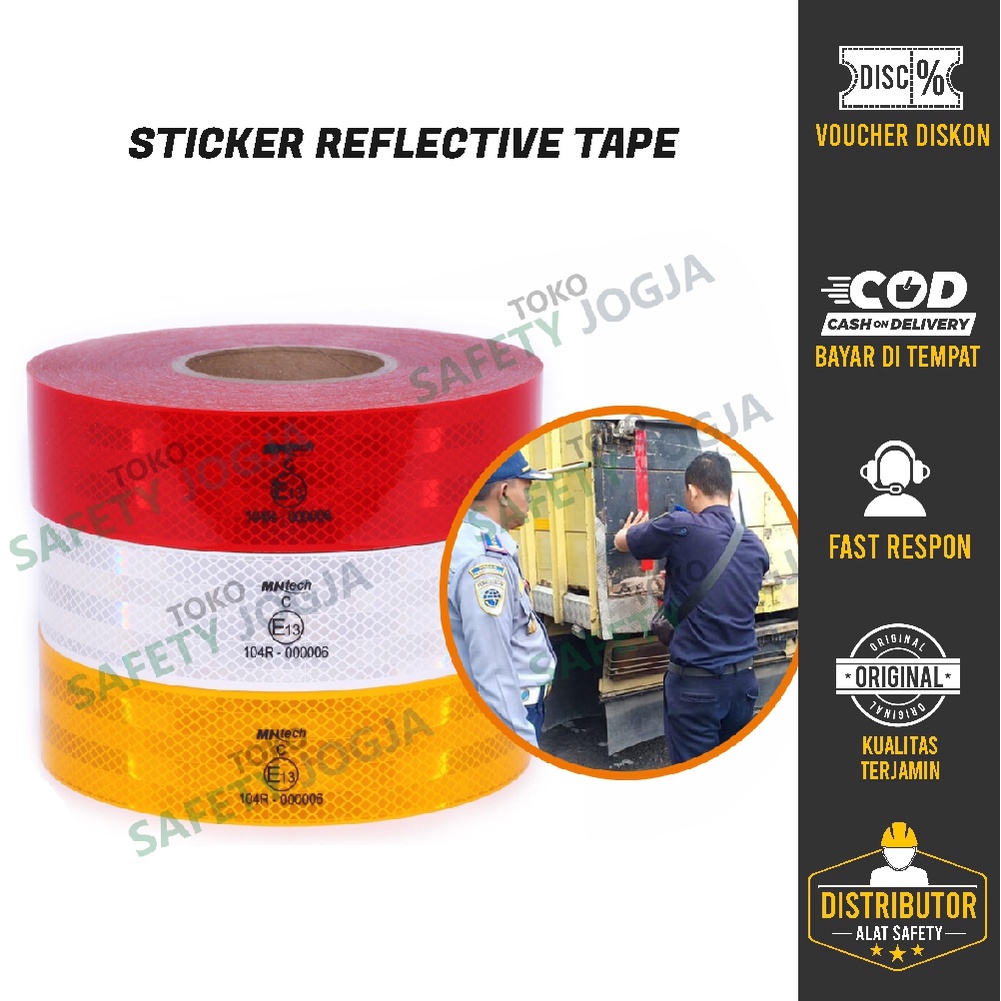 

Stiker Reflective Tape / Pemantul Cahaya / MNtech 1 ROLL PANJANG 50 METER