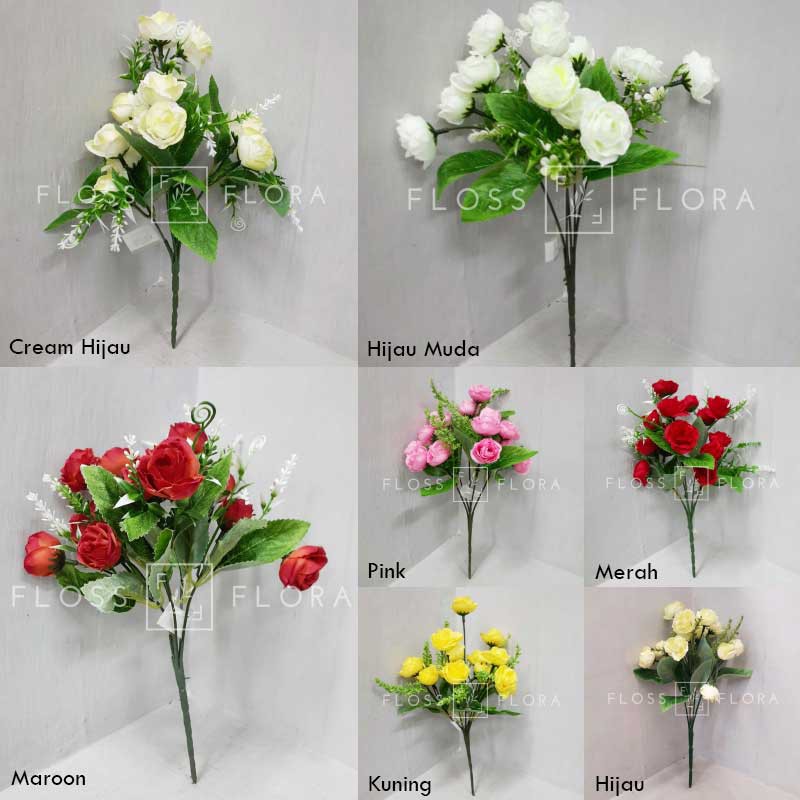  Bunga  Artificial Bunga Palsu  Rose Bulat x5 Shopee 