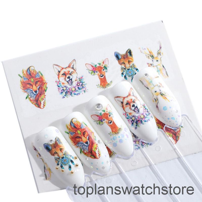 TOPL 15Pcs Stiker Kuku Motif Bunga Mawar Burung Bunga TOPL 15Pcs Stiker Kuku Motif Bunga Mawar Burung Bunga