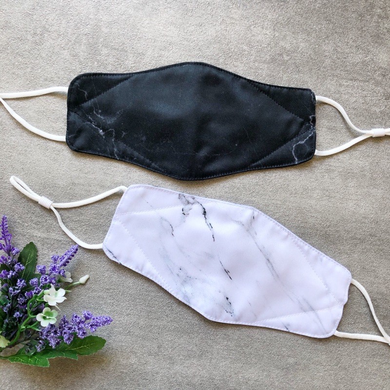 Marble Denim Masker Kain Katun Bambu Model Evo 3D