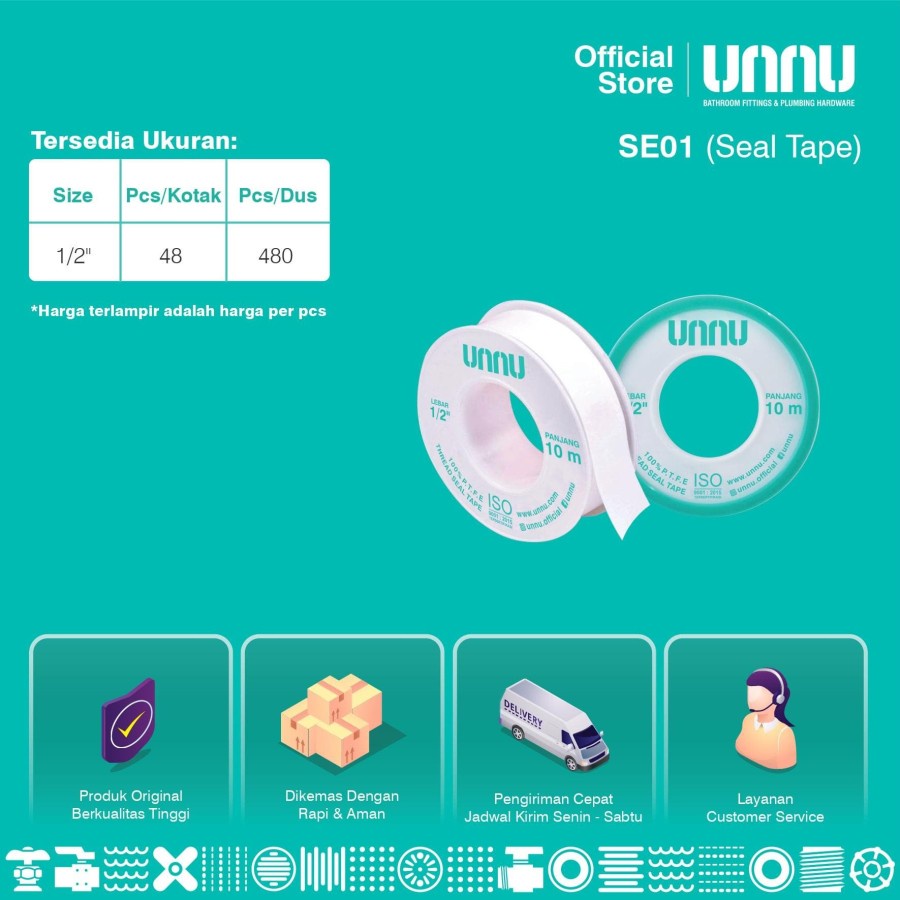 UNNU Seal Tape - SE01 1/2&quot; Premium Quality