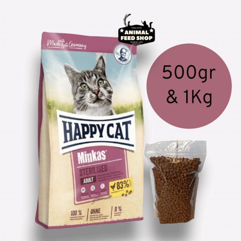 Jual Happy Cat Makanan Kucing Steril Dewasa Minkas Sterilised 500gr 1000gr 1kg Indonesia