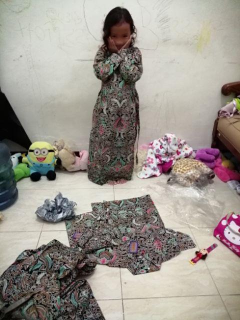 Batik Couple Keluarga Sarimbit Gamis Family Set Ayah Ibu Dan Anak