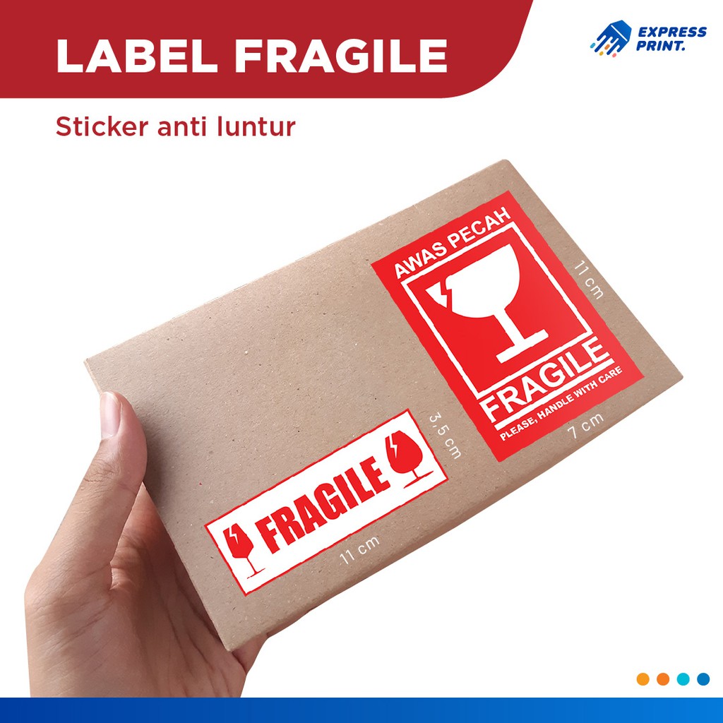 Jual Cetak Stiker Fragile Stiker Paket Label Fragile Termurah Cetak