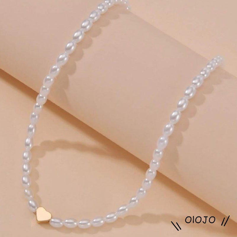 Fashion Korea Kalung Mutiara Cinta Panjang Asli Perhiasan Untuk Wanita Pearl Necklace- olo