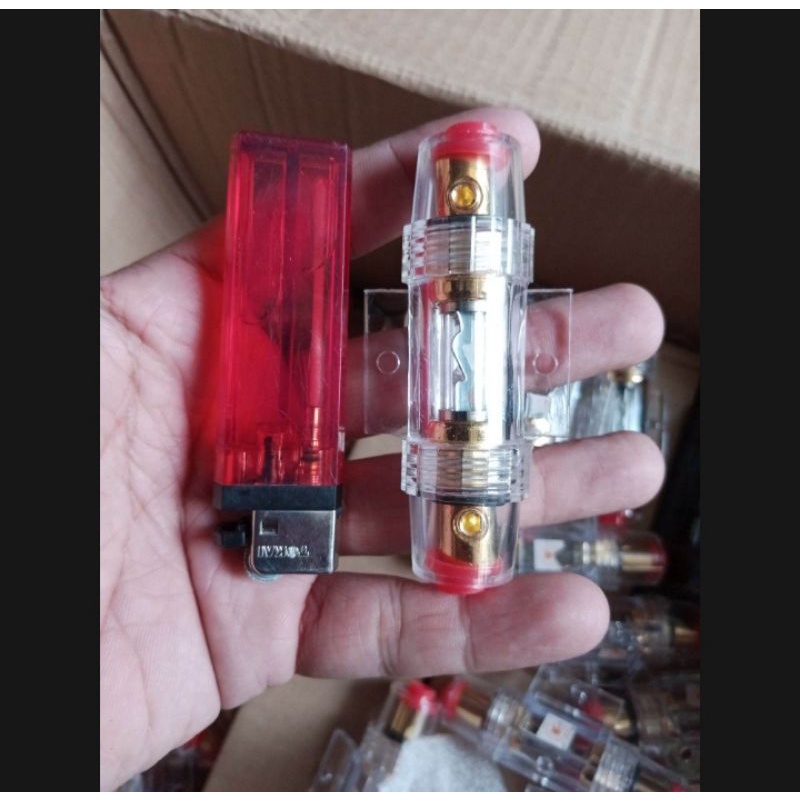 sekring tabung audio mobil universal / sekring tabung fuse holder single 60 amphere / sekring tabung