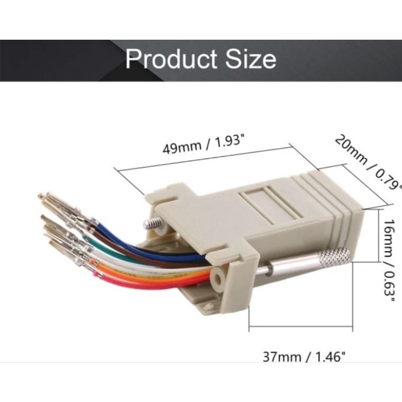 Converter DB 9 to RJ45 Female / extender DB9 female to rj 45 network