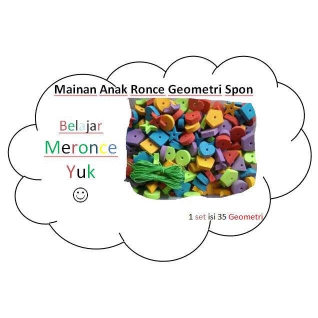 Mainan Anak Ronce Geometri Spon Isi 35 Pcs