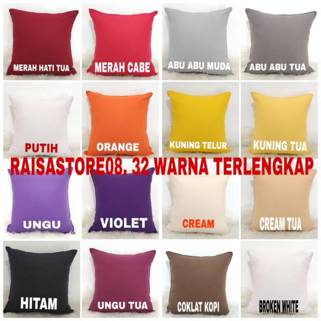 SARUNG BANTAL KURSI/SOFA Polos   40X40