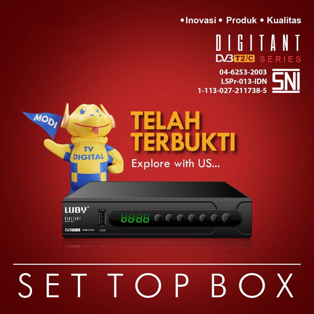 Set Top Box Luby tipe DVB-T2-01 Decoder Tv Digital Luby SET TOP BOX DVB-T2 RANDOM