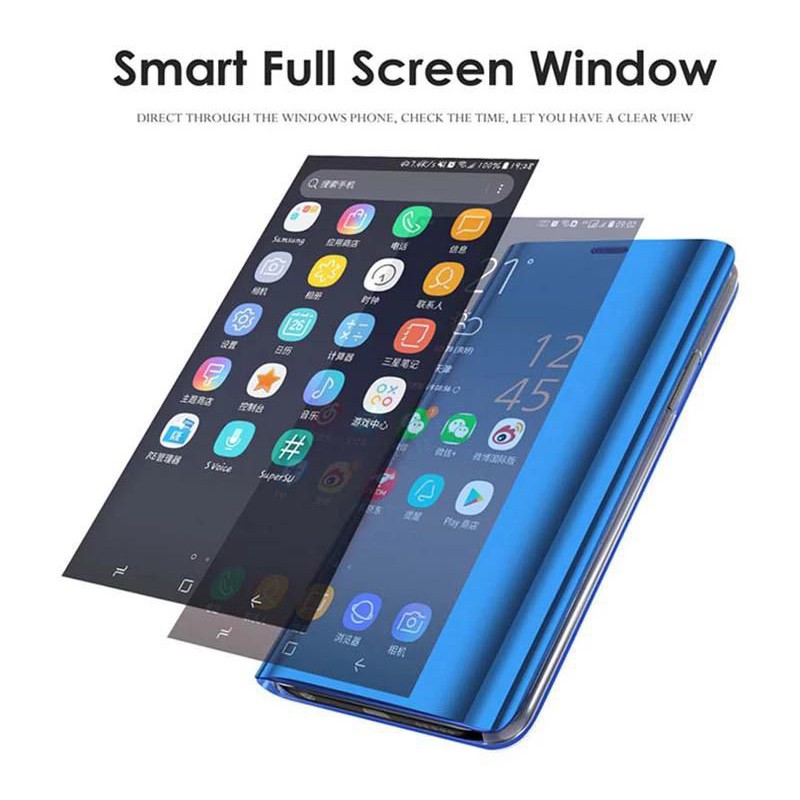 REALME C11 2021 C20 C21 C21Y C25 C25Y C25S NARZO 30A 20 20 PRO Flip Cover Clear View Case Smart Mirror Standing