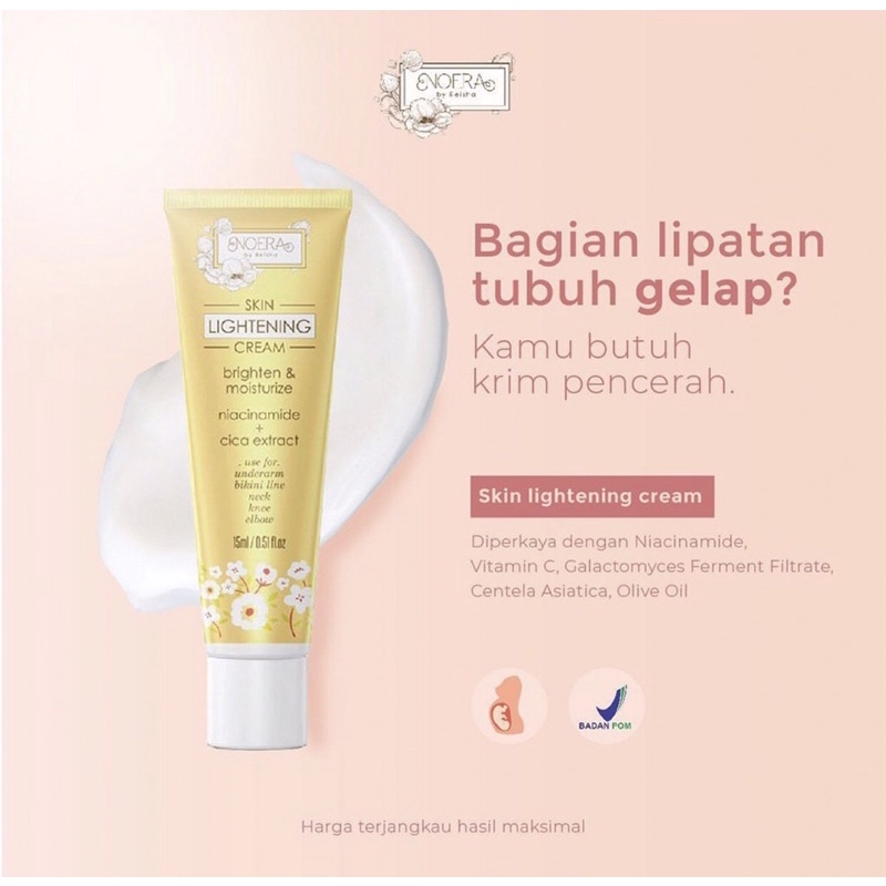 Noera Skin Lightening Cream | Armpit Cream Pemutih Lipatan Pemutih Ketiak Pemutih Selangkangan BPOM