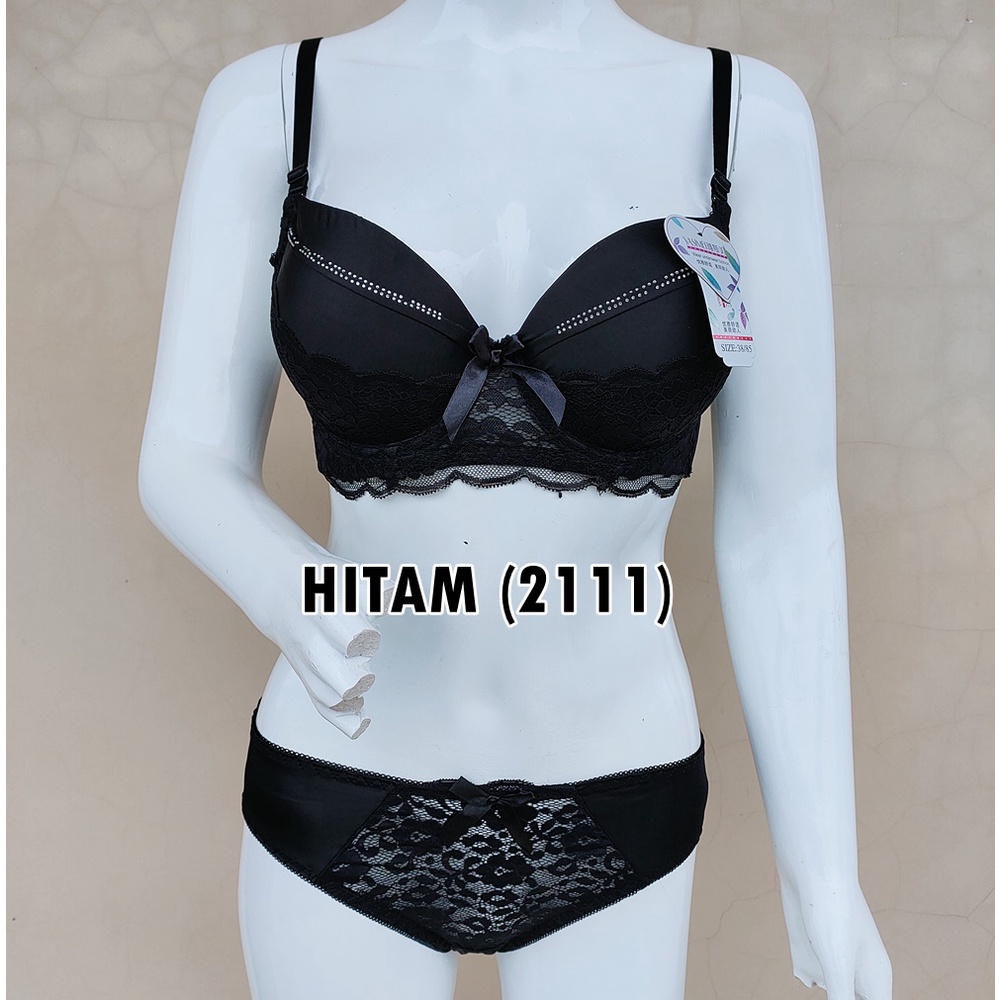 STELAN 2111 2073 (BH uk 36-42 + Celana Dalam) Brukat / STELAN BH Kawat / Bra Busa Tebal